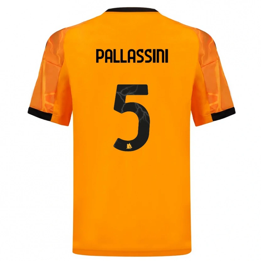 Danxen Mænd Luca Pallassini #5 Orange Sort Udebane Spillertrøjer 2025/26 Trøje T-Shirt
