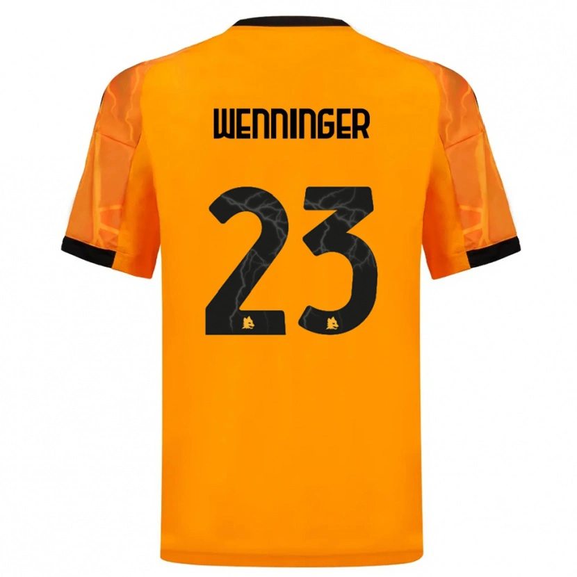Danxen Mænd Carina Wenninger #23 Orange Sort Udebane Spillertrøjer 2025/26 Trøje T-Shirt
