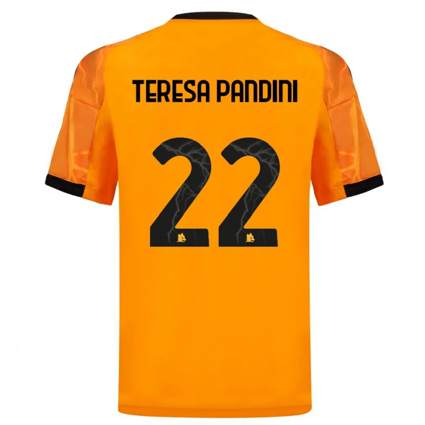 Danxen Mænd Marta Teresa Pandini #22 Orange Sort Udebane Spillertrøjer 2025/26 Trøje T-Shirt