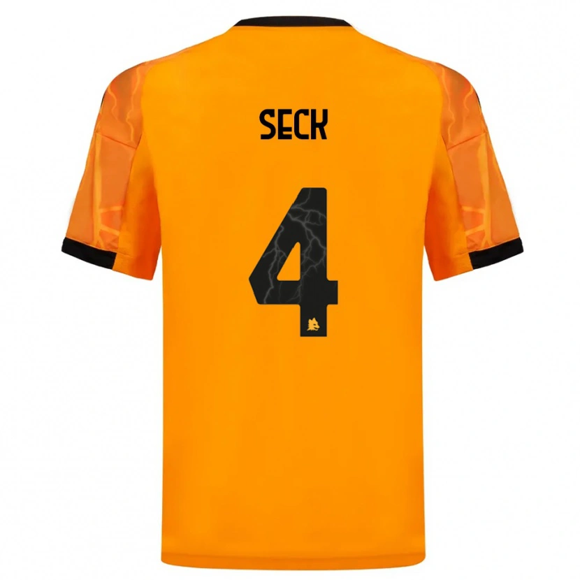 Danxen Mænd Mohamed Seck #4 Orange Sort Udebane Spillertrøjer 2025/26 Trøje T-Shirt