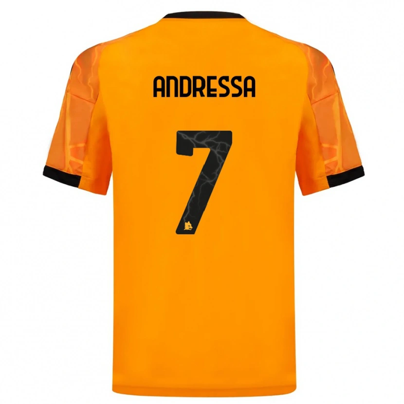 Danxen Mænd Andressa #7 Orange Sort Udebane Spillertrøjer 2025/26 Trøje T-Shirt