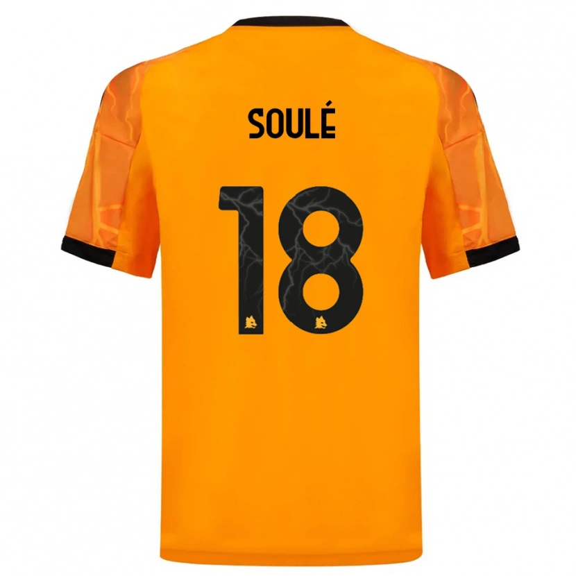 Danxen Mænd Matías Soulé #18 Orange Sort Udebane Spillertrøjer 2025/26 Trøje T-Shirt