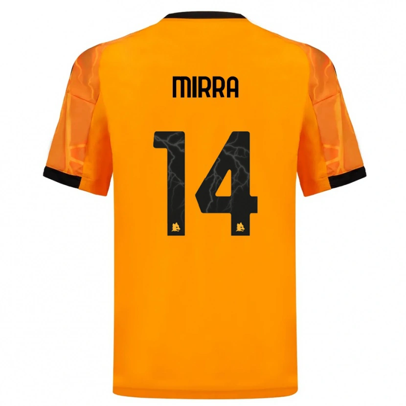 Danxen Mænd Jacopo Mirra #14 Orange Sort Udebane Spillertrøjer 2025/26 Trøje T-Shirt