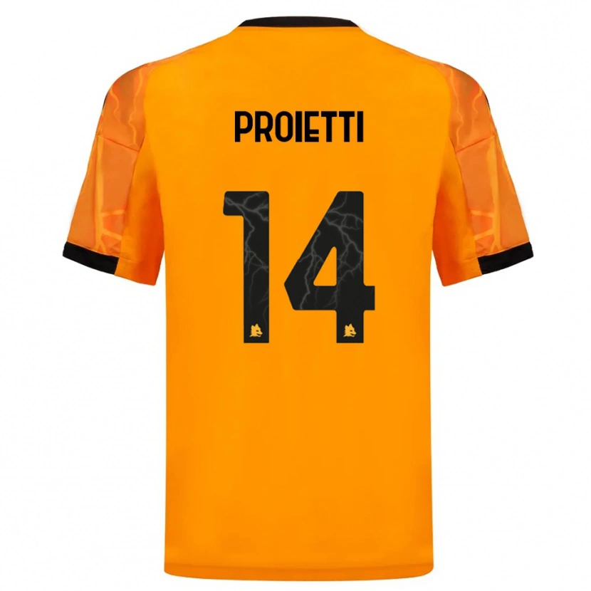 Danxen Mænd Mauro Proietti #14 Orange Sort Udebane Spillertrøjer 2025/26 Trøje T-Shirt