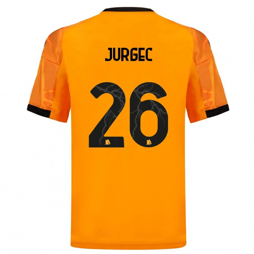 Danxen Mænd Jan Jurgec #26 Orange Sort Udebane Spillertrøjer 2025/26 Trøje T-Shirt