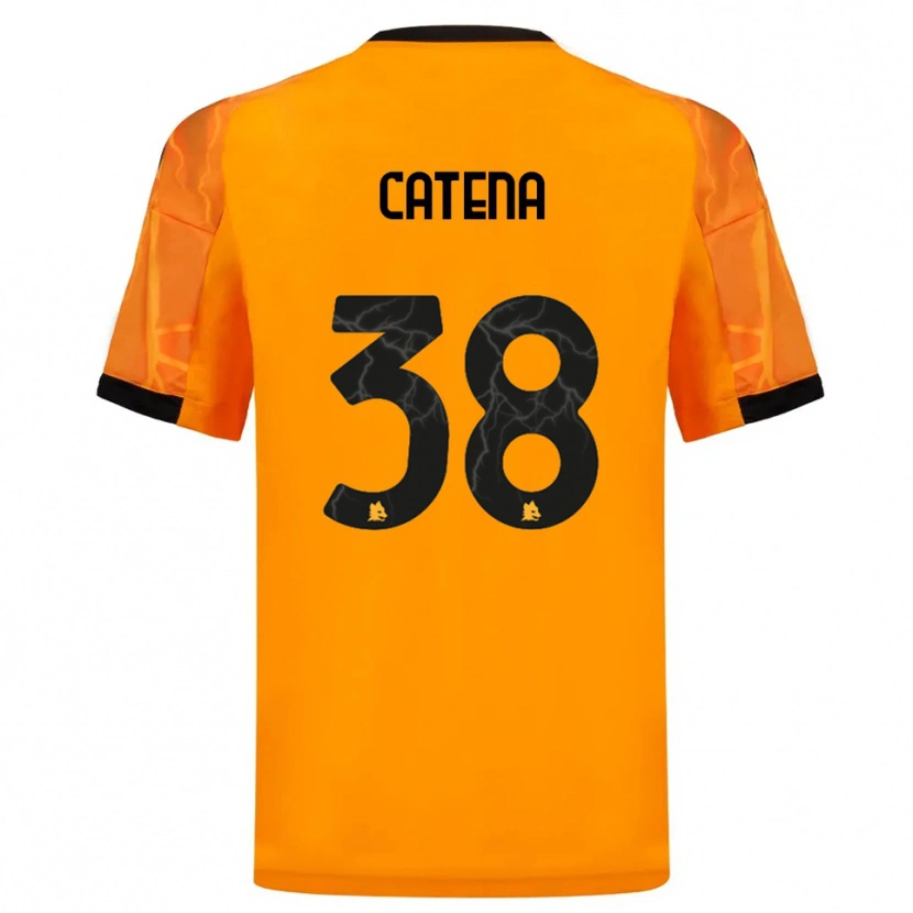 Danxen Mænd Giada Catena #38 Orange Sort Udebane Spillertrøjer 2025/26 Trøje T-Shirt