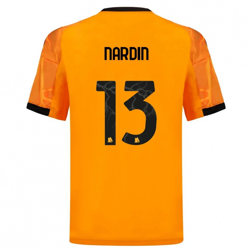 Danxen Mænd Federico Nardin #13 Orange Sort Udebane Spillertrøjer 2025/26 Trøje T-Shirt