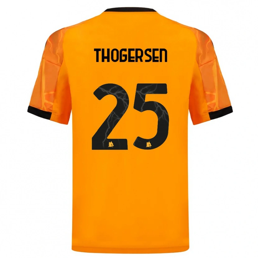 Danxen Mænd Frederikke Skjødt Thøgersen #25 Orange Sort Udebane Spillertrøjer 2025/26 Trøje T-Shirt