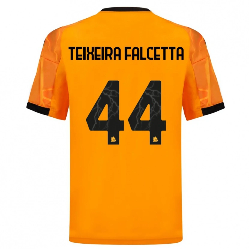 Danxen Mænd Pietro Teixeira Falcetta #44 Orange Sort Udebane Spillertrøjer 2025/26 Trøje T-Shirt