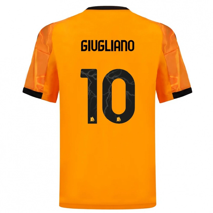 Danxen Mænd Manuela Giugliano #10 Orange Sort Udebane Spillertrøjer 2025/26 Trøje T-Shirt