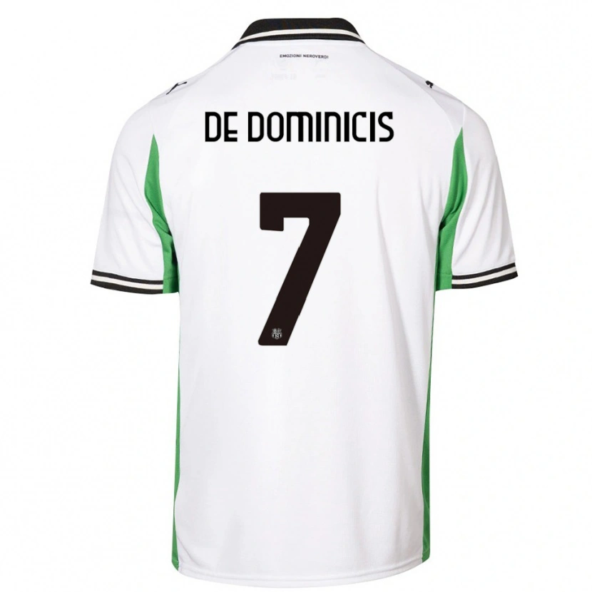 Danxen Mænd Diego De Dominicis #7 Hvid Grøn Sort Udebane Spillertrøjer 2025/26 Trøje T-Shirt
