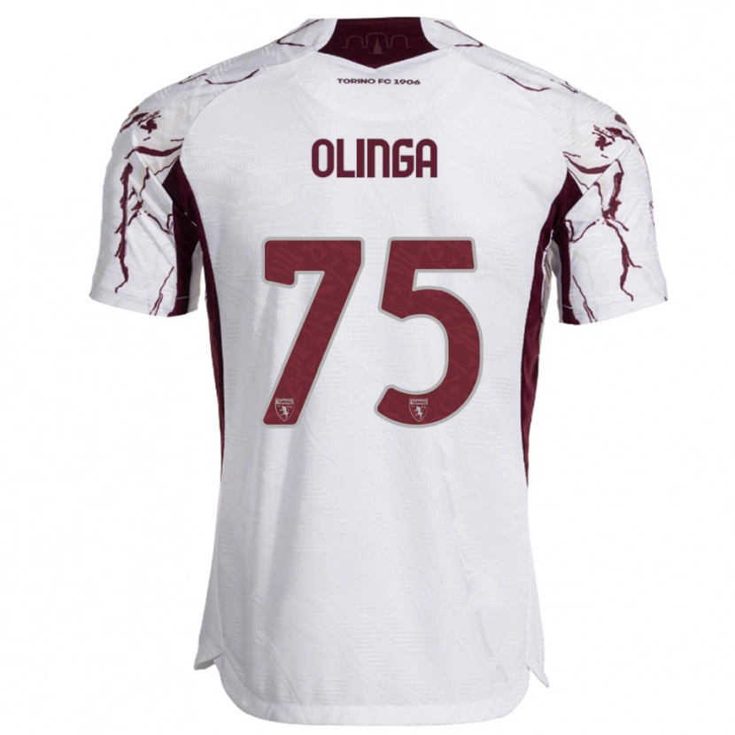 Danxen Mænd Kenny Liema Olinga #75 Hvid Burgunder Udebane Spillertrøjer 2025/26 Trøje T-Shirt