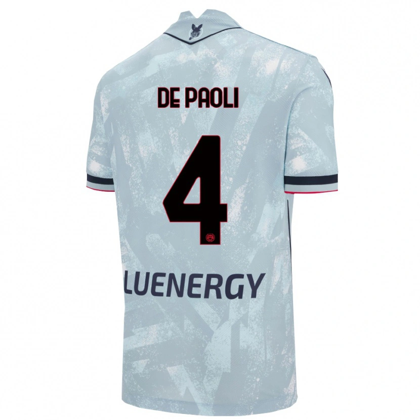 Danxen Mænd Cristiano De Paoli #4 Lyseblå Sort Udebane Spillertrøjer 2025/26 Trøje T-Shirt