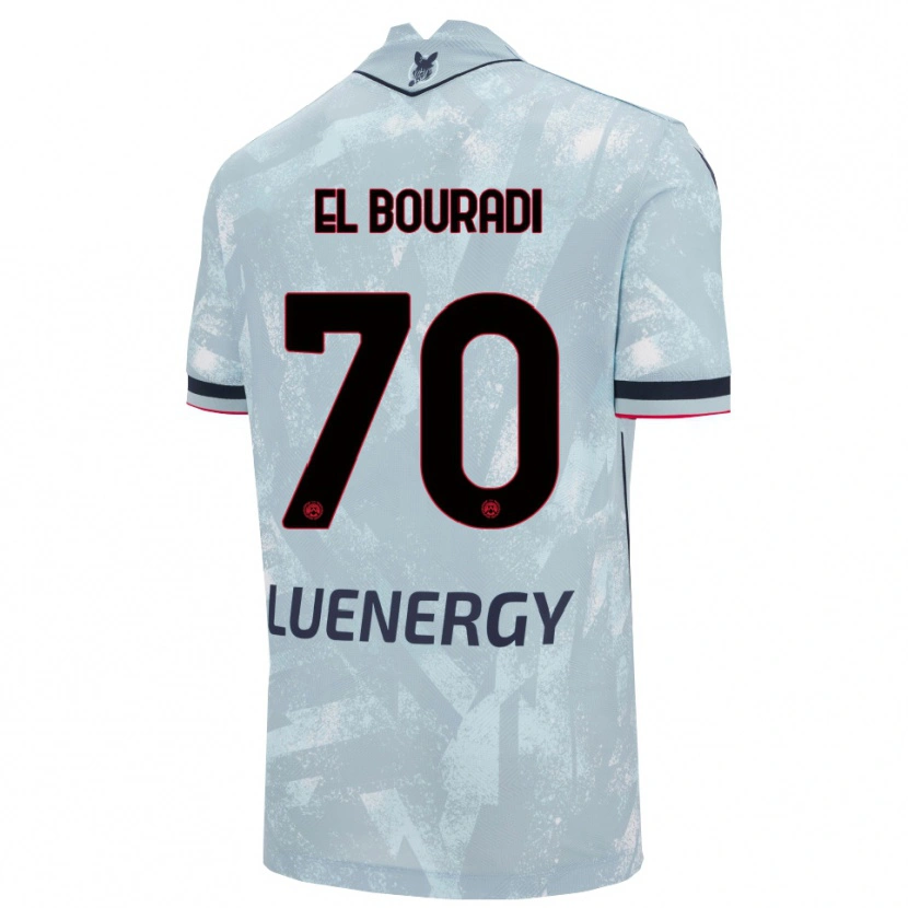 Danxen Mænd Walid El Bouradi #70 Lyseblå Sort Udebane Spillertrøjer 2025/26 Trøje T-Shirt