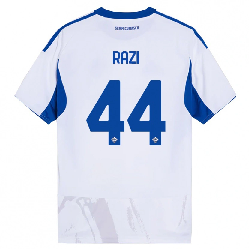 Danxen Mænd Naj Razi #44 Hvid Blå Udebane Spillertrøjer 2025/26 Trøje T-Shirt