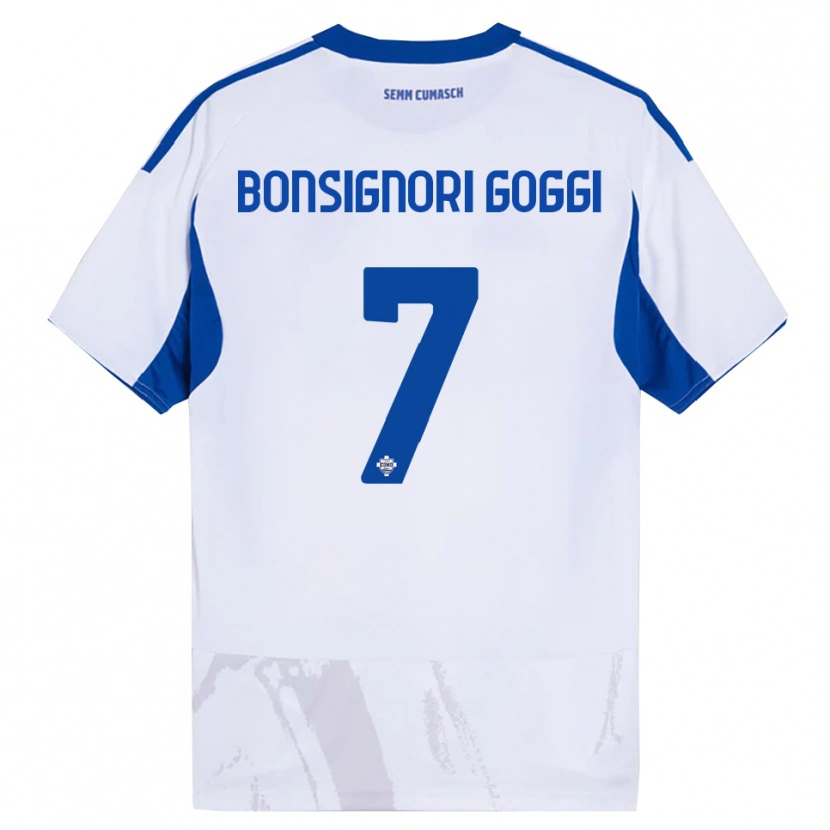 Danxen Mænd Lorenzo Bonsignori #7 Hvid Blå Udebane Spillertrøjer 2025/26 Trøje T-Shirt
