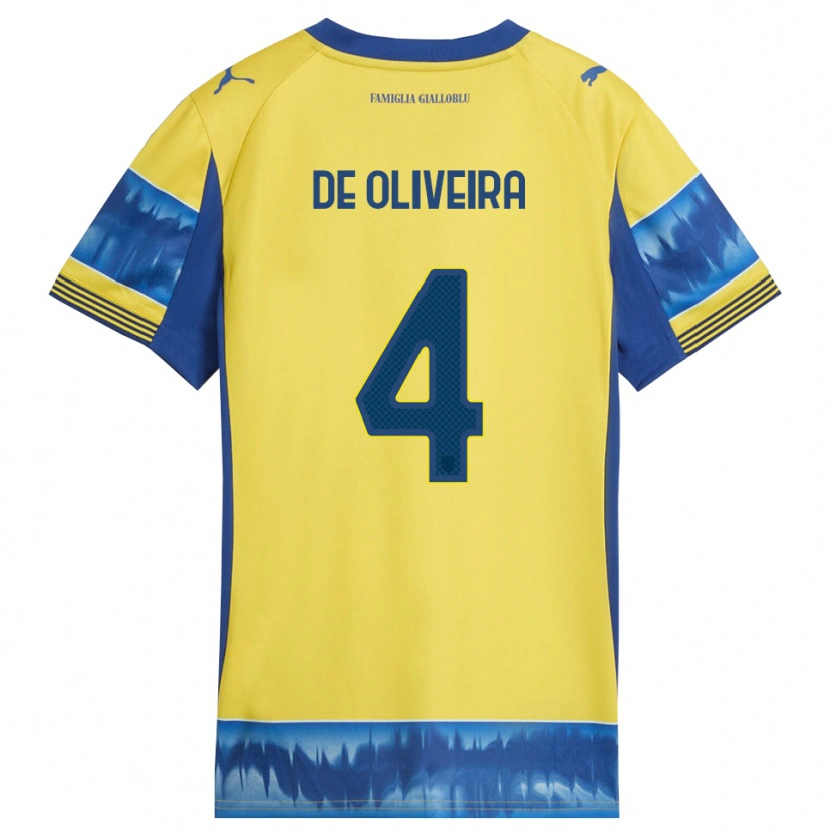 Danxen Mænd Luca De Oliveira #4 Gul Blå Udebane Spillertrøjer 2025/26 Trøje T-Shirt