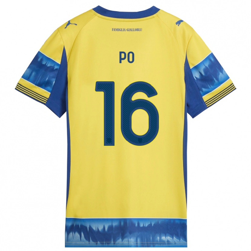 Danxen Mænd Federico Po #16 Gul Blå Udebane Spillertrøjer 2025/26 Trøje T-Shirt