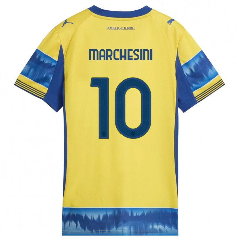 Danxen Mænd Cosimo Marchesini #10 Gul Blå Udebane Spillertrøjer 2025/26 Trøje T-Shirt
