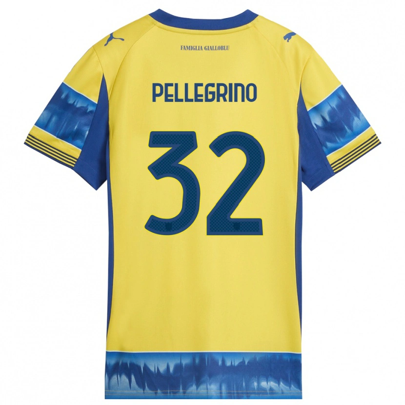 Danxen Mænd Mateo Pellegrino #32 Gul Blå Udebane Spillertrøjer 2025/26 Trøje T-Shirt