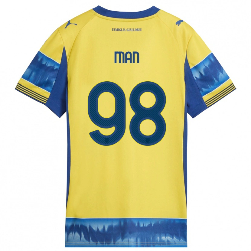 Danxen Mænd Dennis Man #98 Gul Blå Udebane Spillertrøjer 2025/26 Trøje T-Shirt