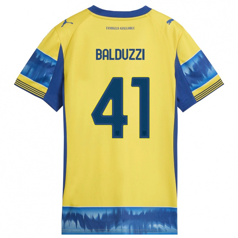 Danxen Mænd Davide Balduzzi #41 Gul Blå Udebane Spillertrøjer 2025/26 Trøje T-Shirt