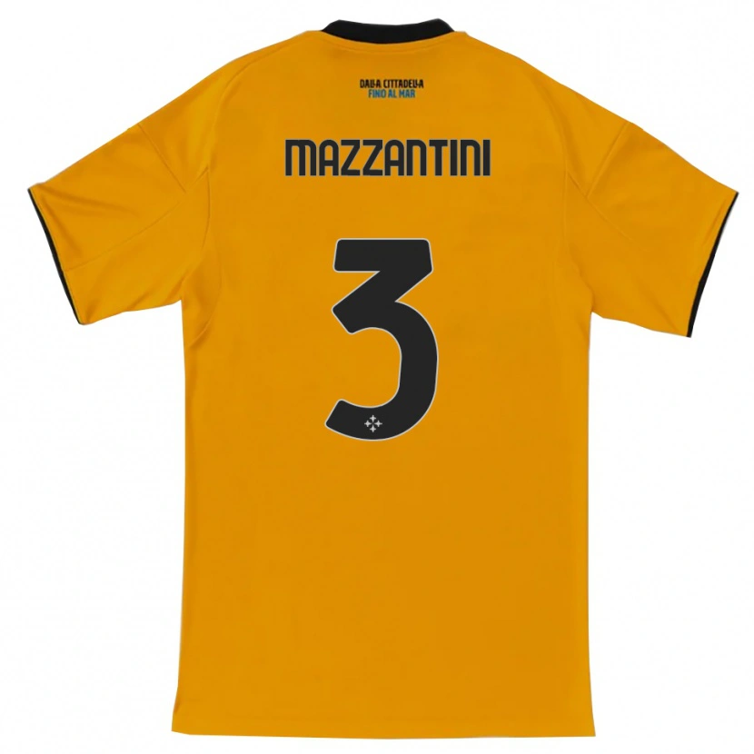 Danxen Mænd Niccolò Mazzantini #3 Orange Blå Udebane Spillertrøjer 2025/26 Trøje T-Shirt