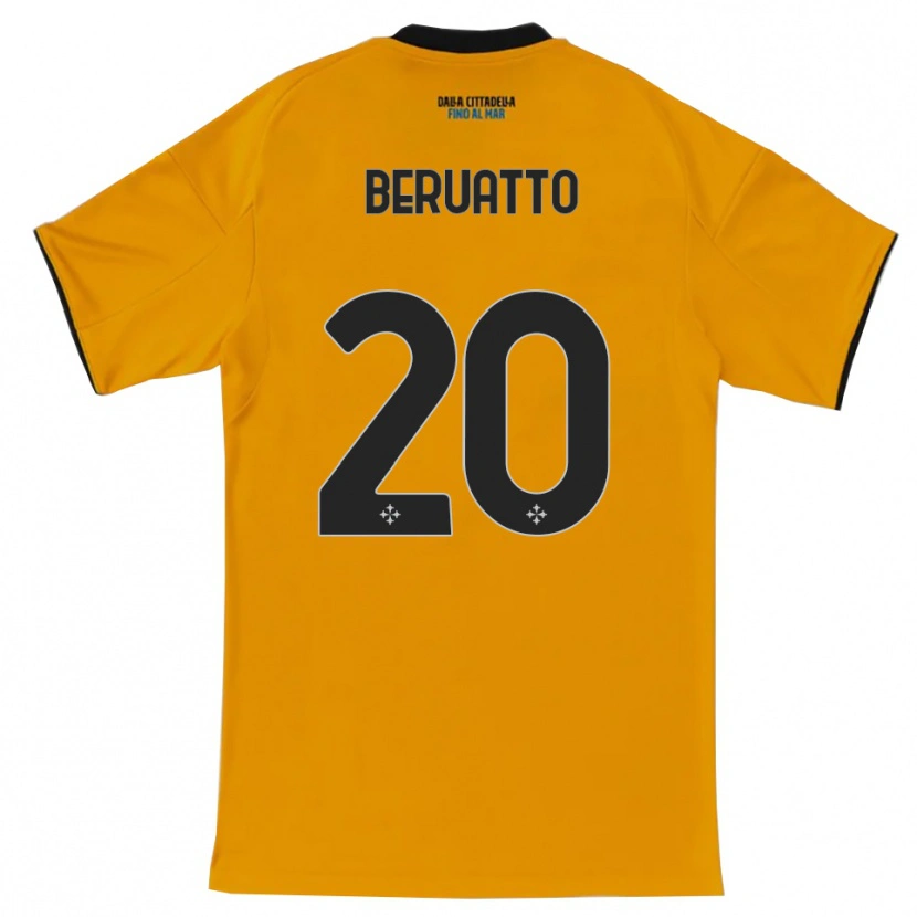 Danxen Mænd Pietro Beruatto #20 Orange Blå Udebane Spillertrøjer 2025/26 Trøje T-Shirt