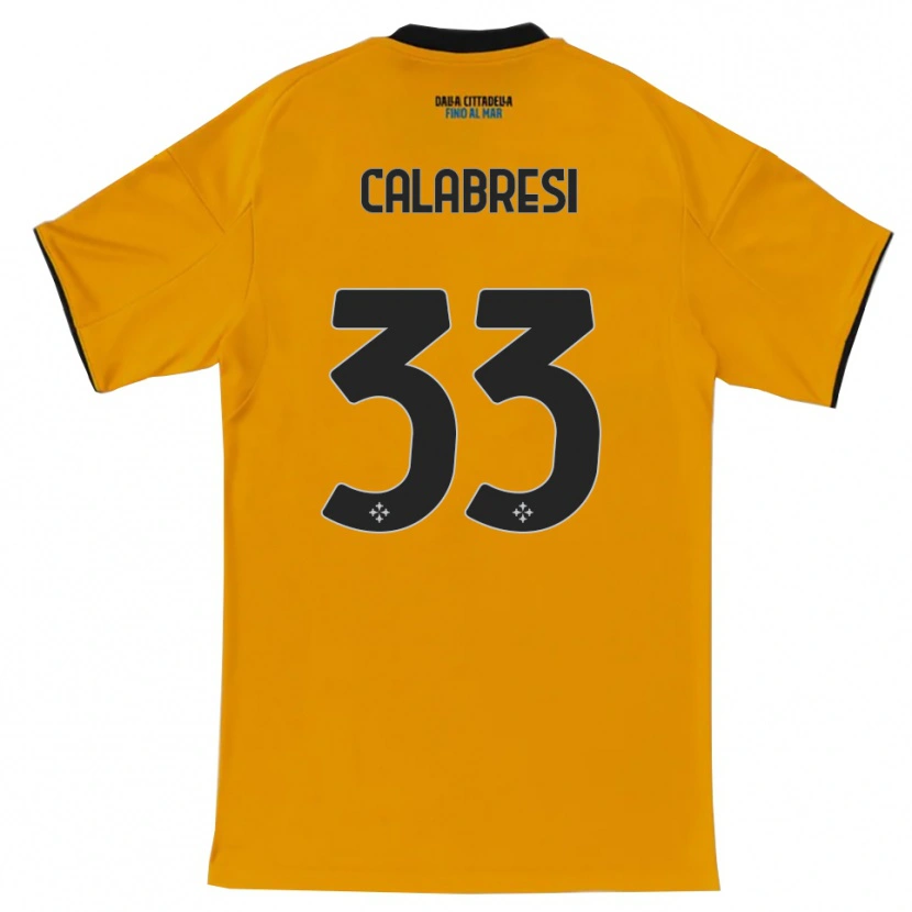 Danxen Mænd Arturo Calabresi #33 Orange Blå Udebane Spillertrøjer 2025/26 Trøje T-Shirt