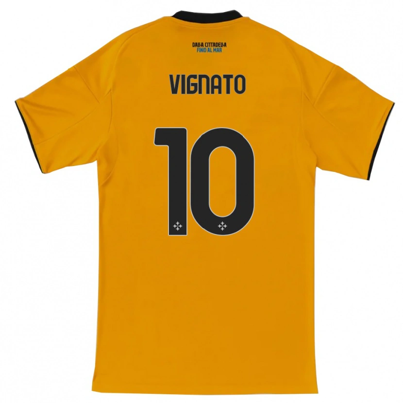 Danxen Mænd Emanuel Vignato #10 Orange Blå Udebane Spillertrøjer 2025/26 Trøje T-Shirt
