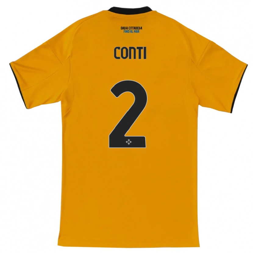 Danxen Mænd Niccolò Conti #2 Orange Blå Udebane Spillertrøjer 2025/26 Trøje T-Shirt