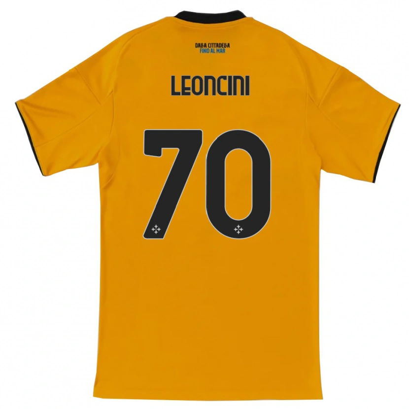 Danxen Mænd Mattia Leoncini #70 Orange Blå Udebane Spillertrøjer 2025/26 Trøje T-Shirt