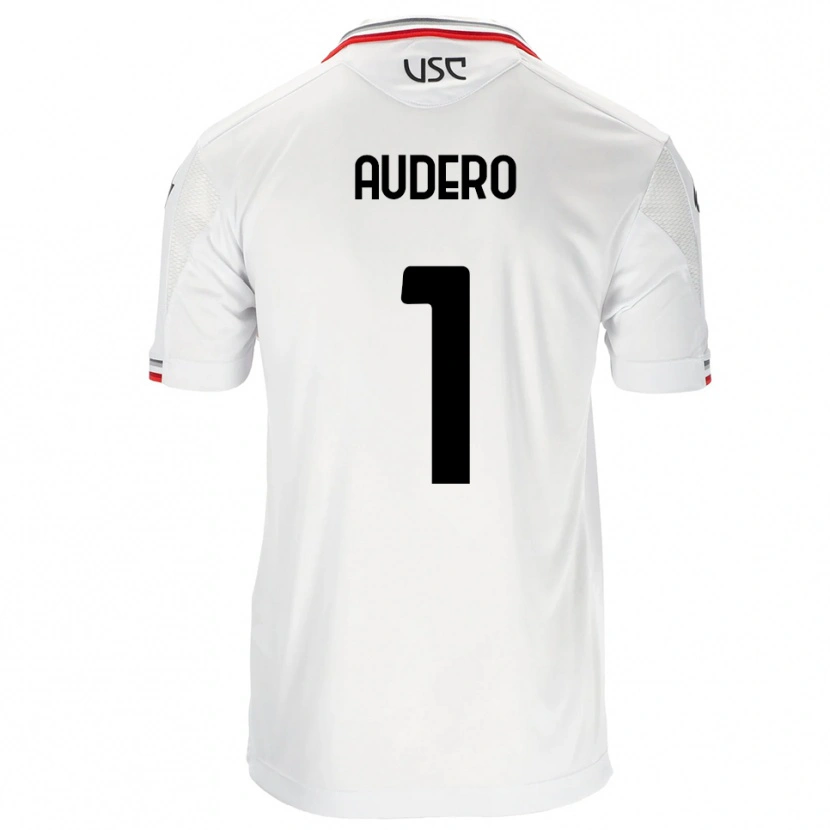 Danxen Mænd Emil Audero #1 Hvid Rød Udebane Spillertrøjer 2025/26 Trøje T-Shirt
