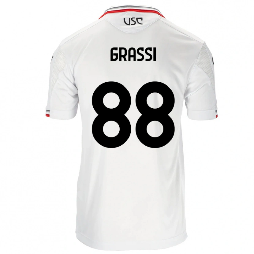 Danxen Mænd Alberto Grassi #88 Hvid Rød Udebane Spillertrøjer 2025/26 Trøje T-Shirt