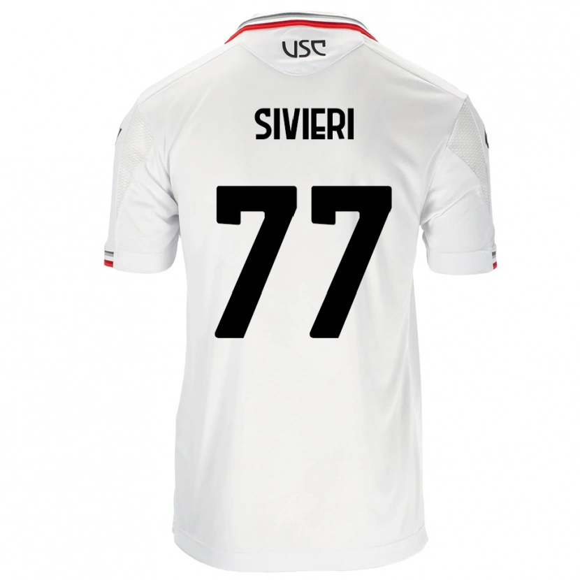 Danxen Mænd Lorenzo Sivieri #77 Hvid Rød Udebane Spillertrøjer 2025/26 Trøje T-Shirt