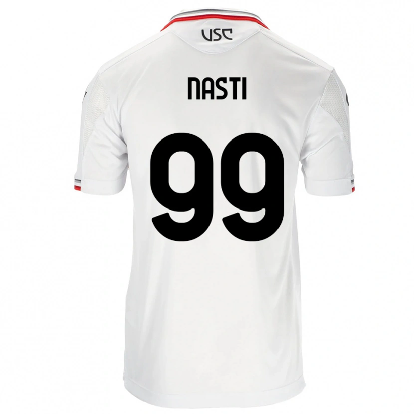Danxen Mænd Marco Nasti #99 Hvid Rød Udebane Spillertrøjer 2025/26 Trøje T-Shirt