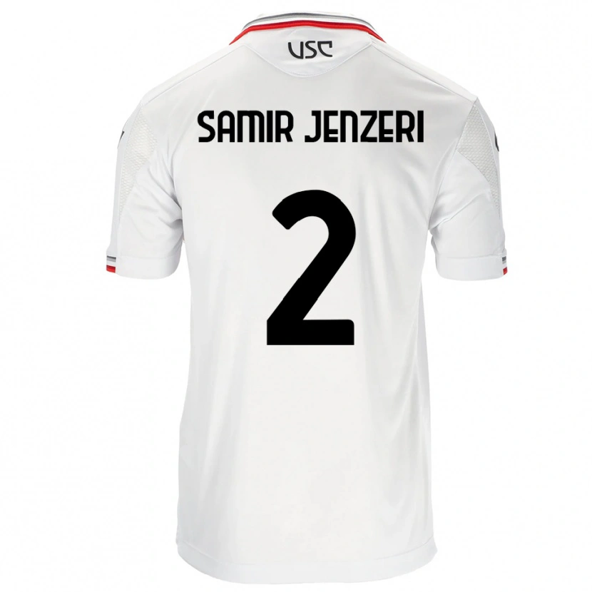 Danxen Mænd Gabriele Samir Jenzeri #2 Hvid Rød Udebane Spillertrøjer 2025/26 Trøje T-Shirt