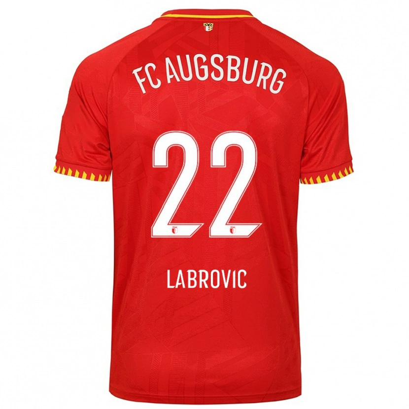 Danxen Mænd Nediljko Labrovic #22 Rød Gul Udebane Spillertrøjer 2025/26 Trøje T-Shirt