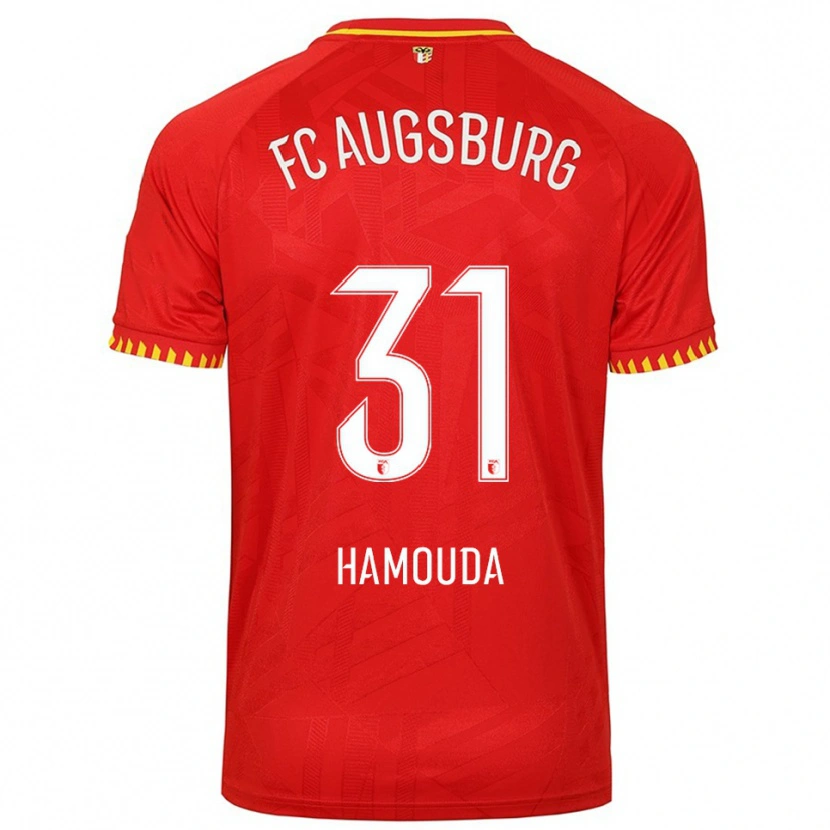 Danxen Mænd Hania Hamouda #31 Rød Gul Udebane Spillertrøjer 2025/26 Trøje T-Shirt