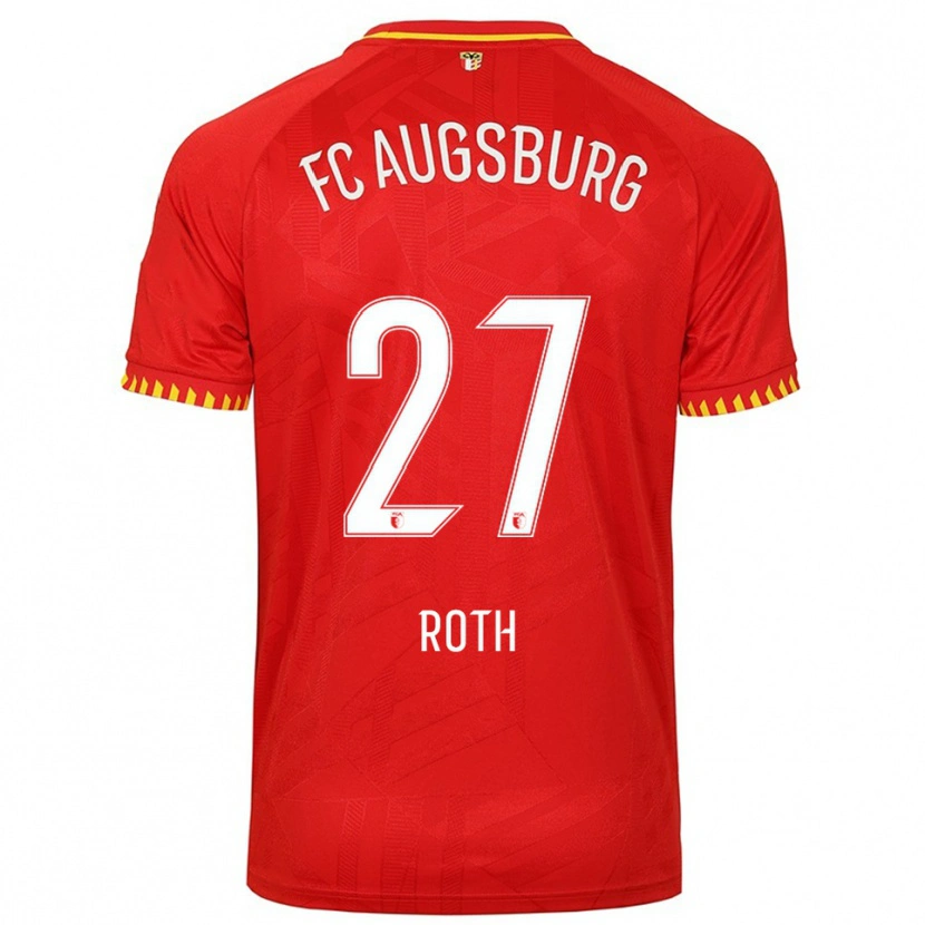 Danxen Mænd Constantin Roth #27 Rød Gul Udebane Spillertrøjer 2025/26 Trøje T-Shirt