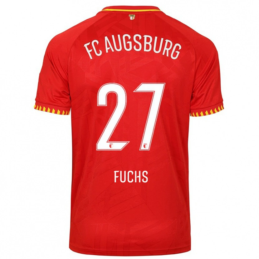 Danxen Mænd Nina Fuchs #27 Rød Gul Udebane Spillertrøjer 2025/26 Trøje T-Shirt