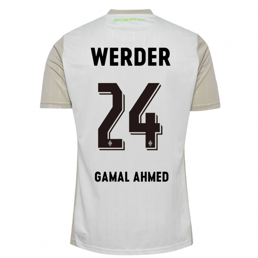 Danxen Mænd Adam Gamal Ahmed #24 Hvid Sort Udebane Spillertrøjer 2025/26 Trøje T-Shirt