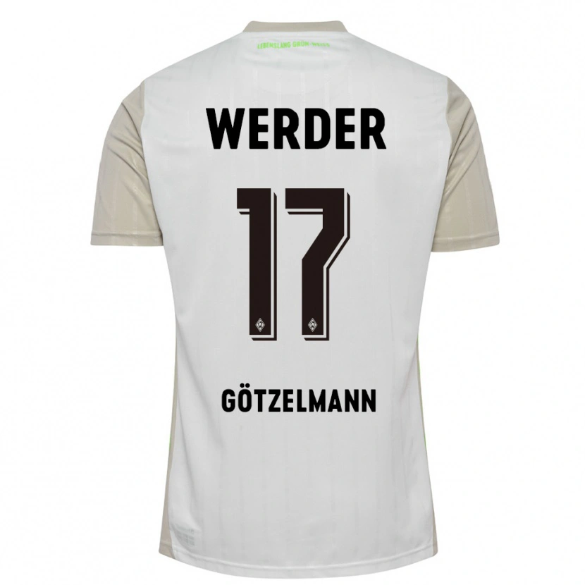 Danxen Mænd Patrick Götzelmann #17 Hvid Sort Udebane Spillertrøjer 2025/26 Trøje T-Shirt