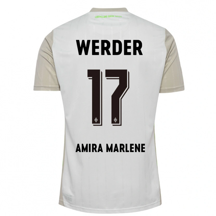 Danxen Mænd Amira Marlene Dahl #17 Hvid Sort Udebane Spillertrøjer 2025/26 Trøje T-Shirt
