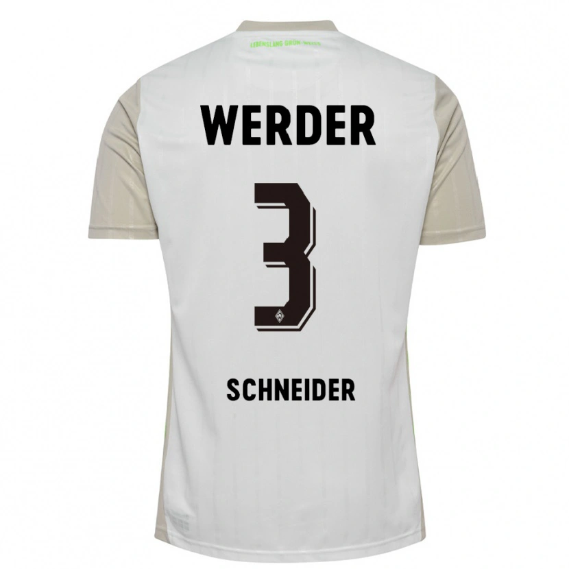 Danxen Mænd Dieter Schneider #3 Hvid Sort Udebane Spillertrøjer 2025/26 Trøje T-Shirt