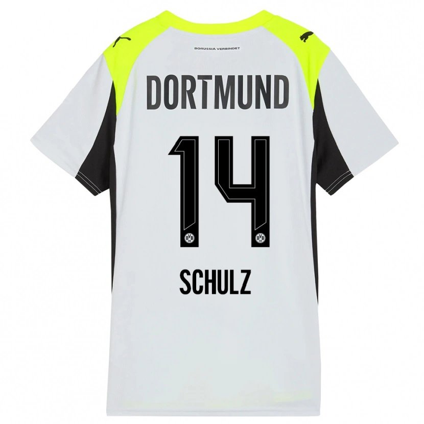 Danxen Mænd Nico Schulz #14 Fluorescerende Gul Udebane Spillertrøjer 2025/26 Trøje T-Shirt