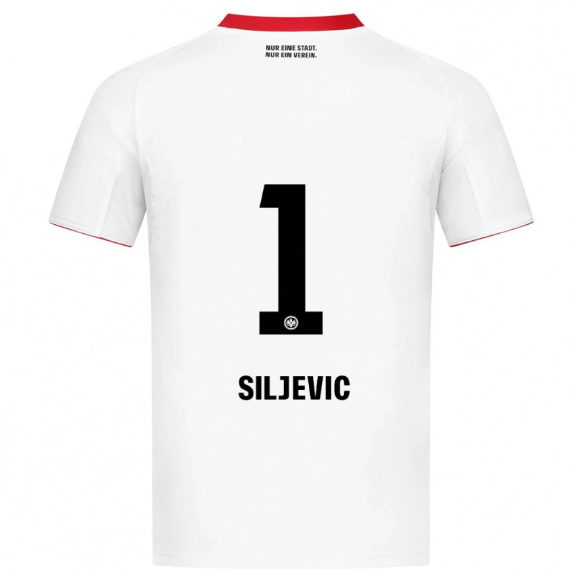 Danxen Mænd Amil Siljevic #1 Hvid Rød Udebane Spillertrøjer 2025/26 Trøje T-Shirt