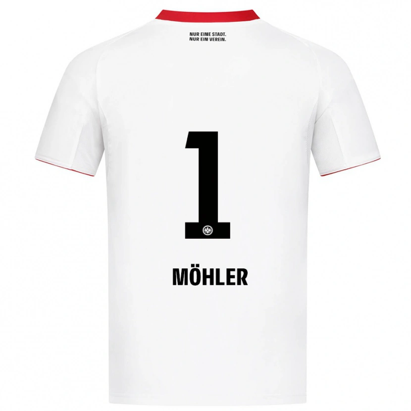Danxen Mænd Emil Möhler #1 Hvid Rød Udebane Spillertrøjer 2025/26 Trøje T-Shirt