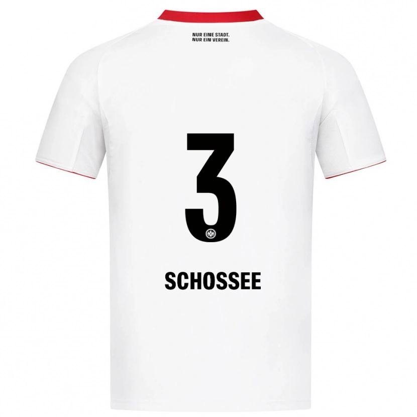 Danxen Mænd Maurice Schossee #3 Hvid Rød Udebane Spillertrøjer 2025/26 Trøje T-Shirt