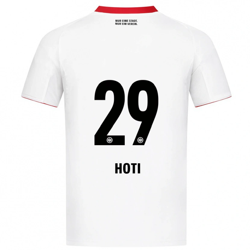Danxen Mænd Leart Hoti #29 Hvid Rød Udebane Spillertrøjer 2025/26 Trøje T-Shirt